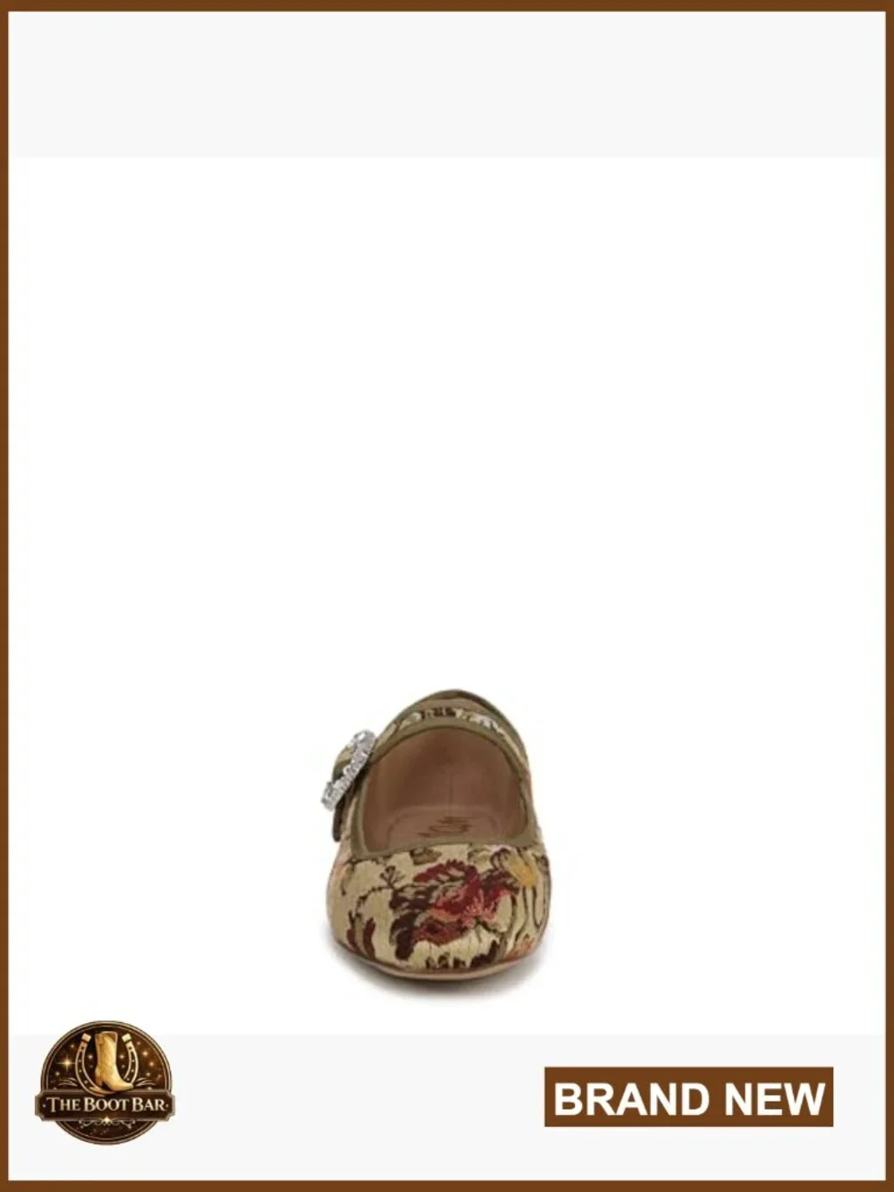 Women's Square Toe Crystal Embellished Mary Jane Flats